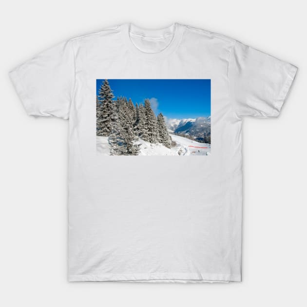 Courchevel 1850 3 Valleys French Alps France T-Shirt by AndyEvansPhotos